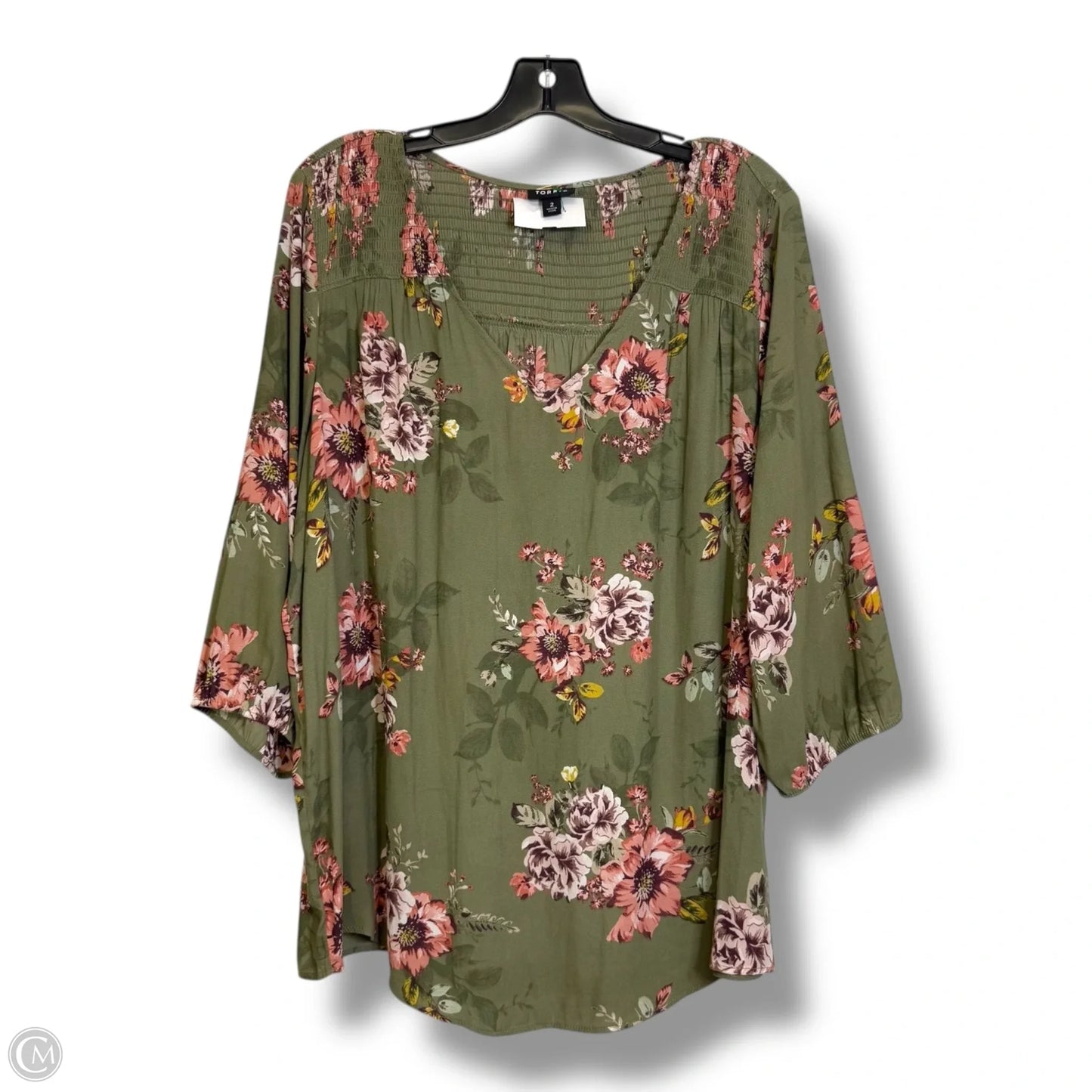 Top Long Sleeve By Torrid In Floral Print, Size: 2x