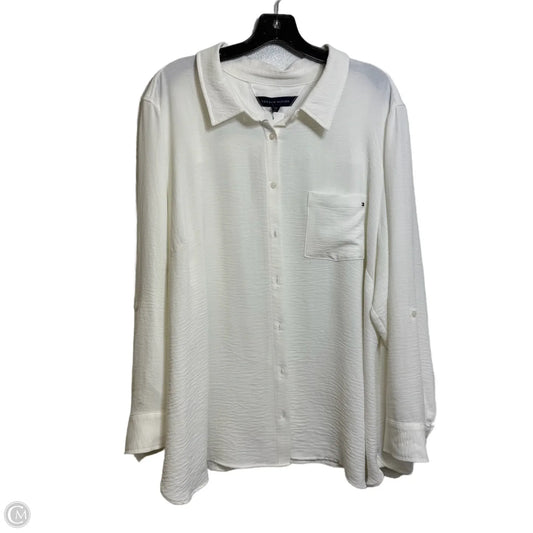 Blouse Long Sleeve By Tommy Hilfiger In White, Size: 2x