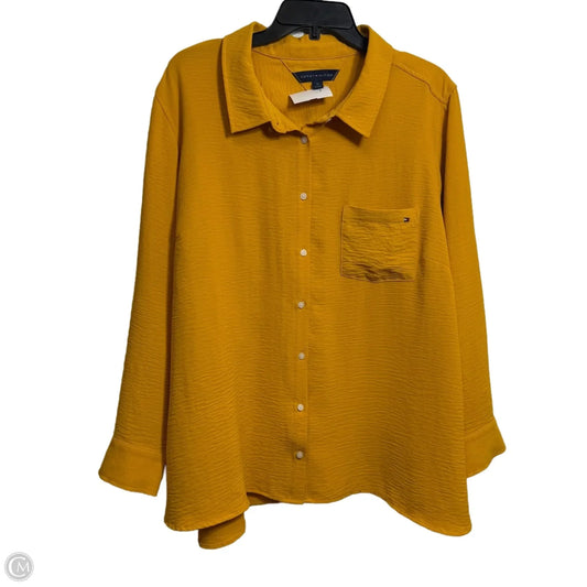 Blouse Long Sleeve By Tommy Hilfiger In Gold, Size: 2x