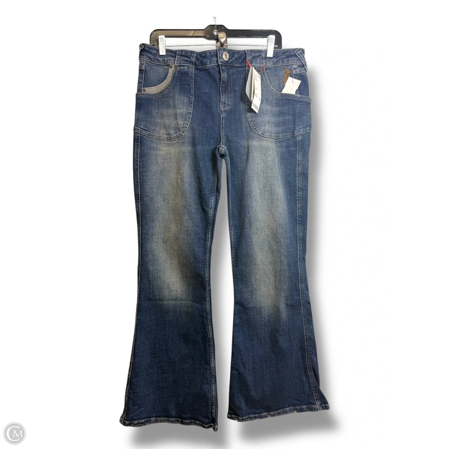 Jeans low rise Y2K Flared By Urban Outfitters In Blue Denim, Size: 18