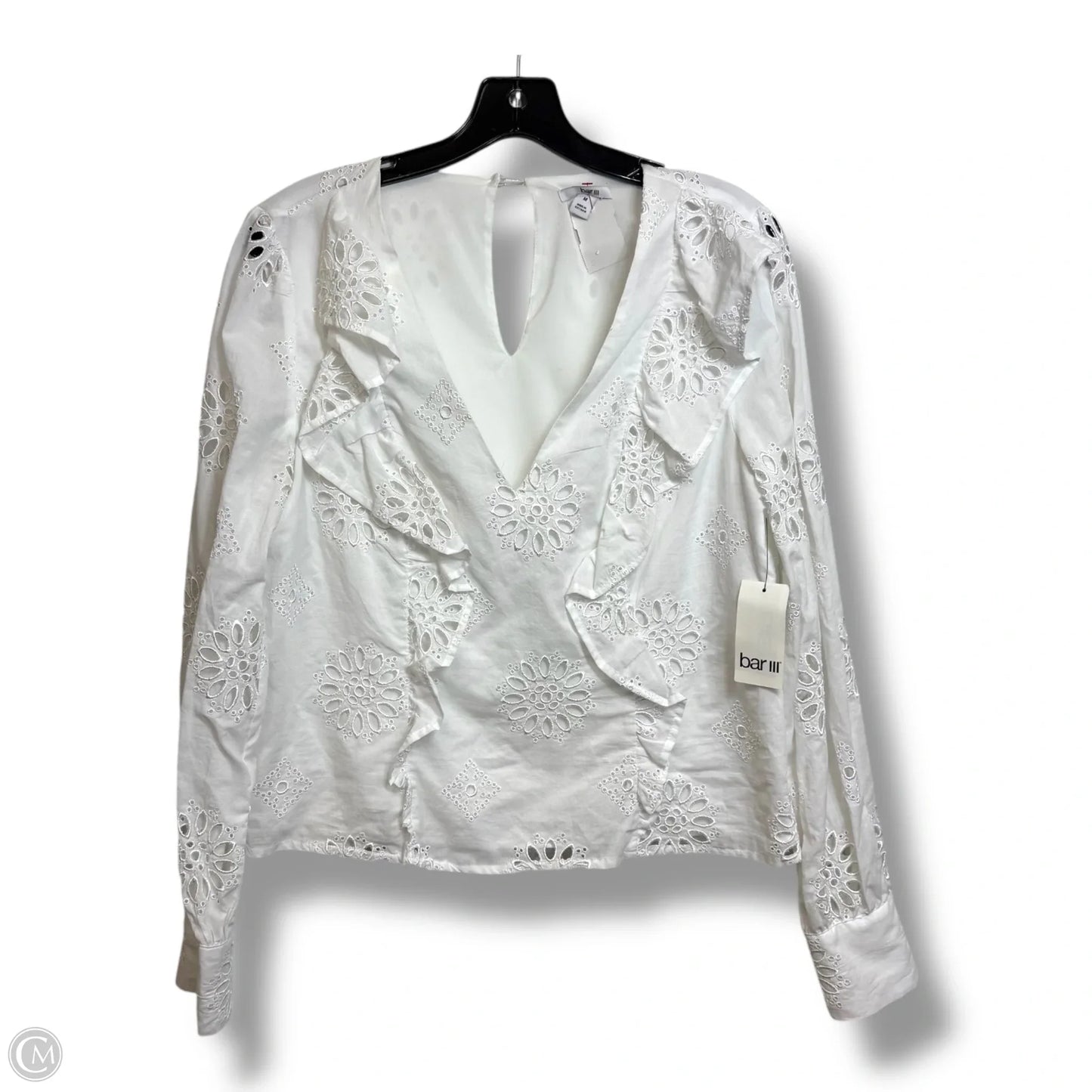 Top Long Sleeve By Bar Iii In White, Size: M