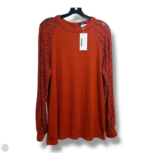 Top Long Sleeve Basic By Clothes Mentor In Orange, Size: Xxl