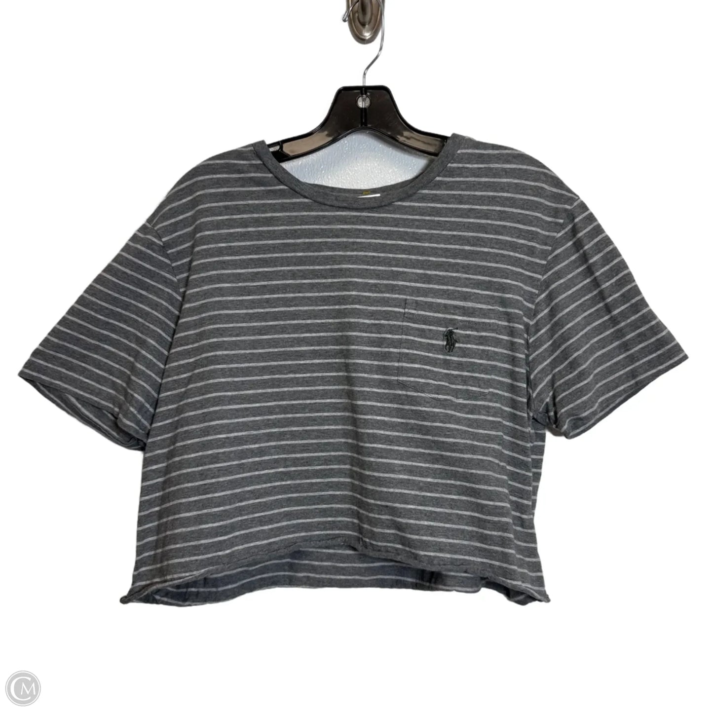 Top Short Sleeve cropped Basic By Polo Ralph Lauren In Striped Pattern, Size: Xl
