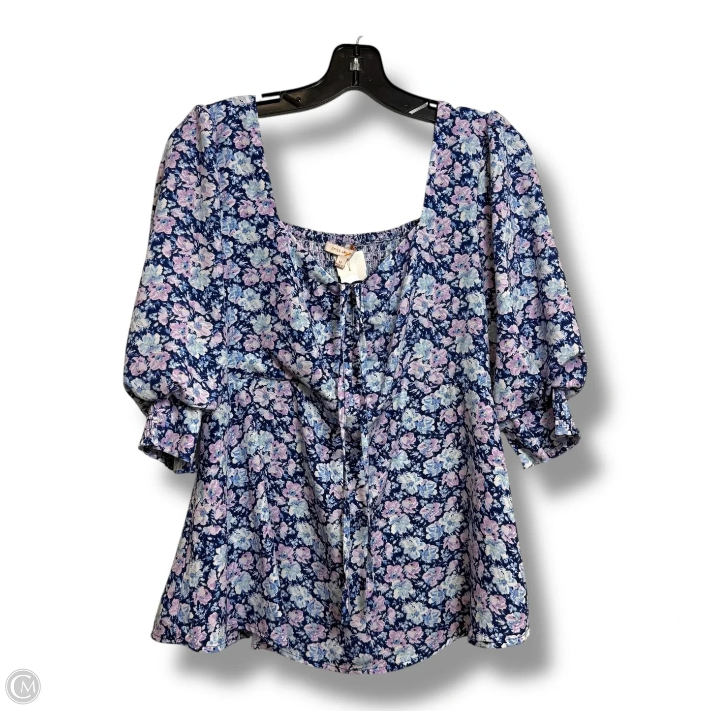 Top Short Sleeve Basic By Skies Are Blue In Floral Print, Size: M