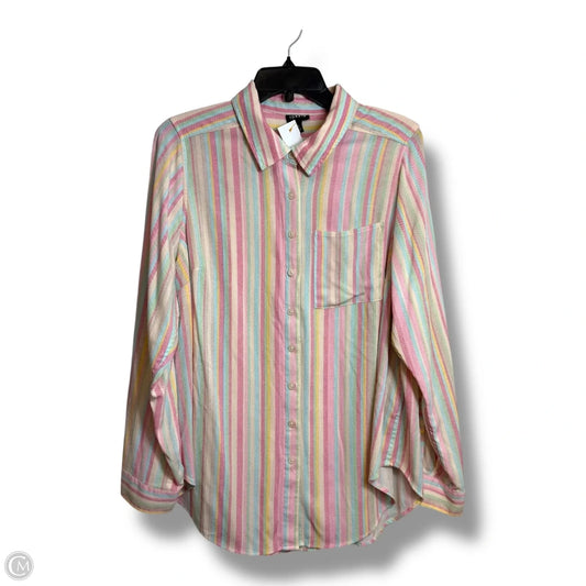 Top Long Sleeve Basic By Torrid In Striped Pattern, Size: 1x