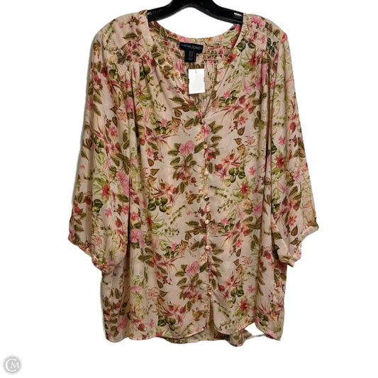 Top Long Sleeve By Cynthia Rowley In Floral Print, Size: 1x