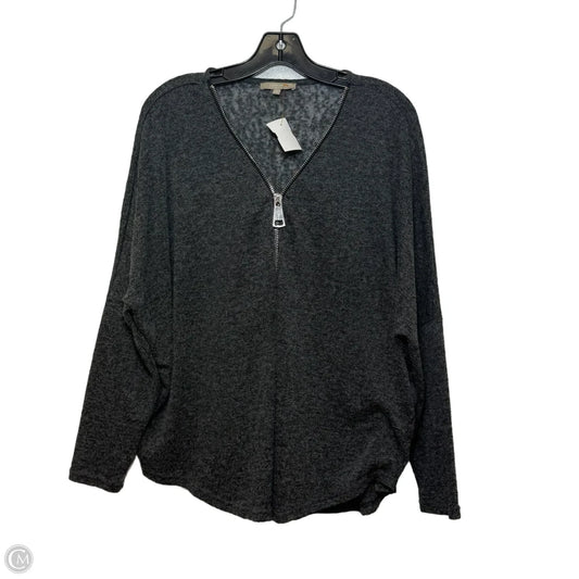 Top Long Sleeve Basic By Joan Vass In Grey, Size: L