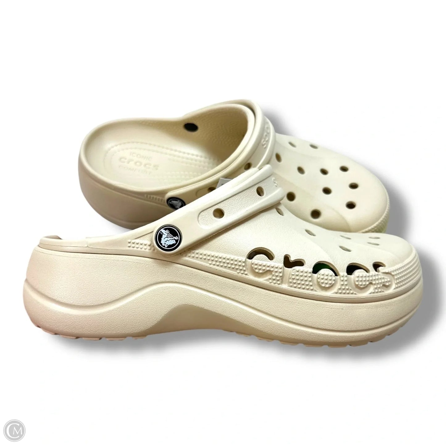 Platform Shoes Flats By Crocs In Beige, Size: 10