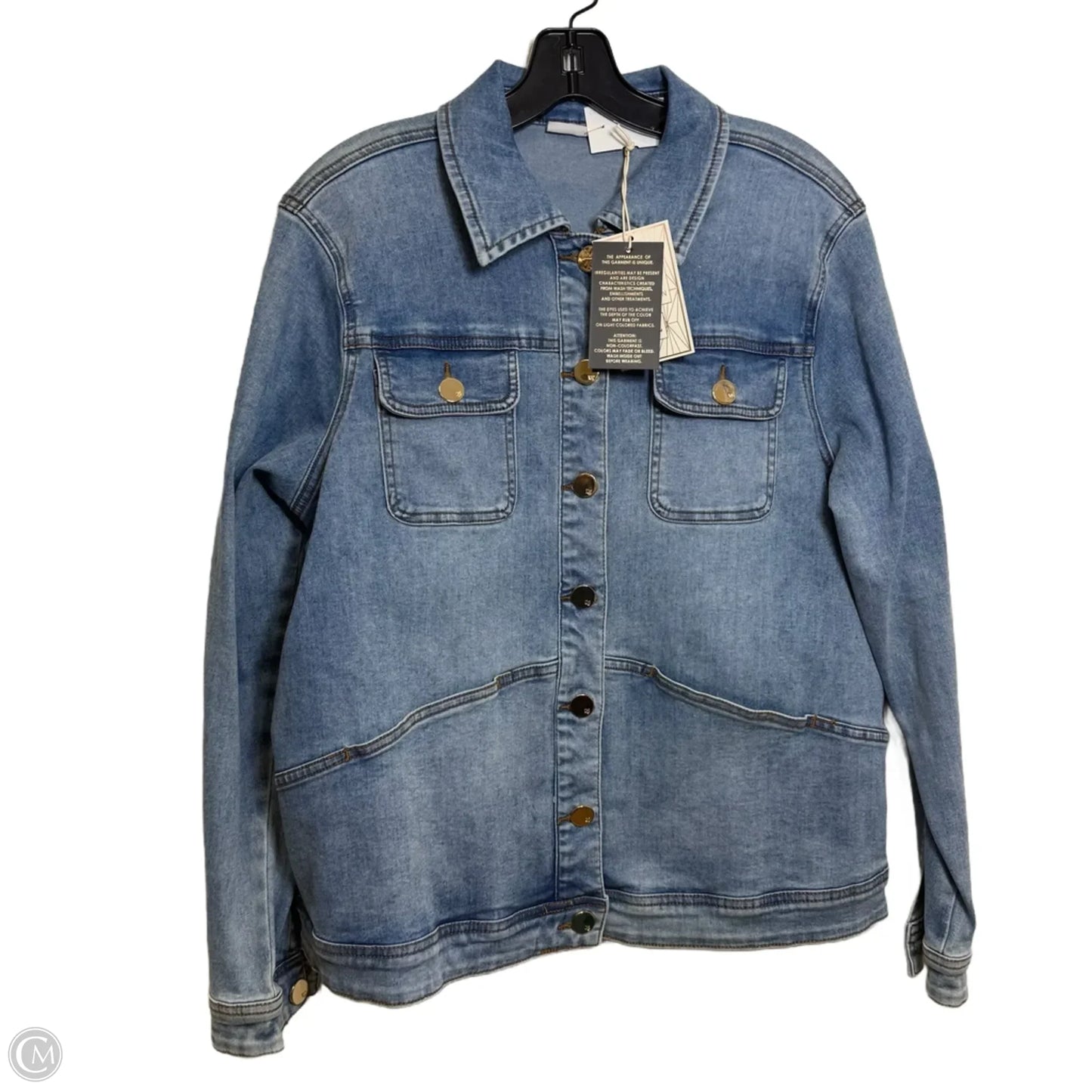 Jacket Denim By Dg2 In Blue Denim, Size: L