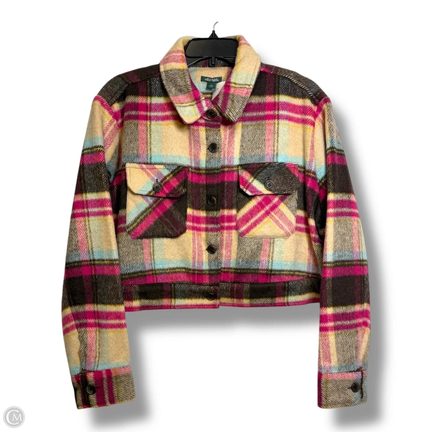 Jacket Shirt By Wild Fable In Plaid Pattern, Size: 1x