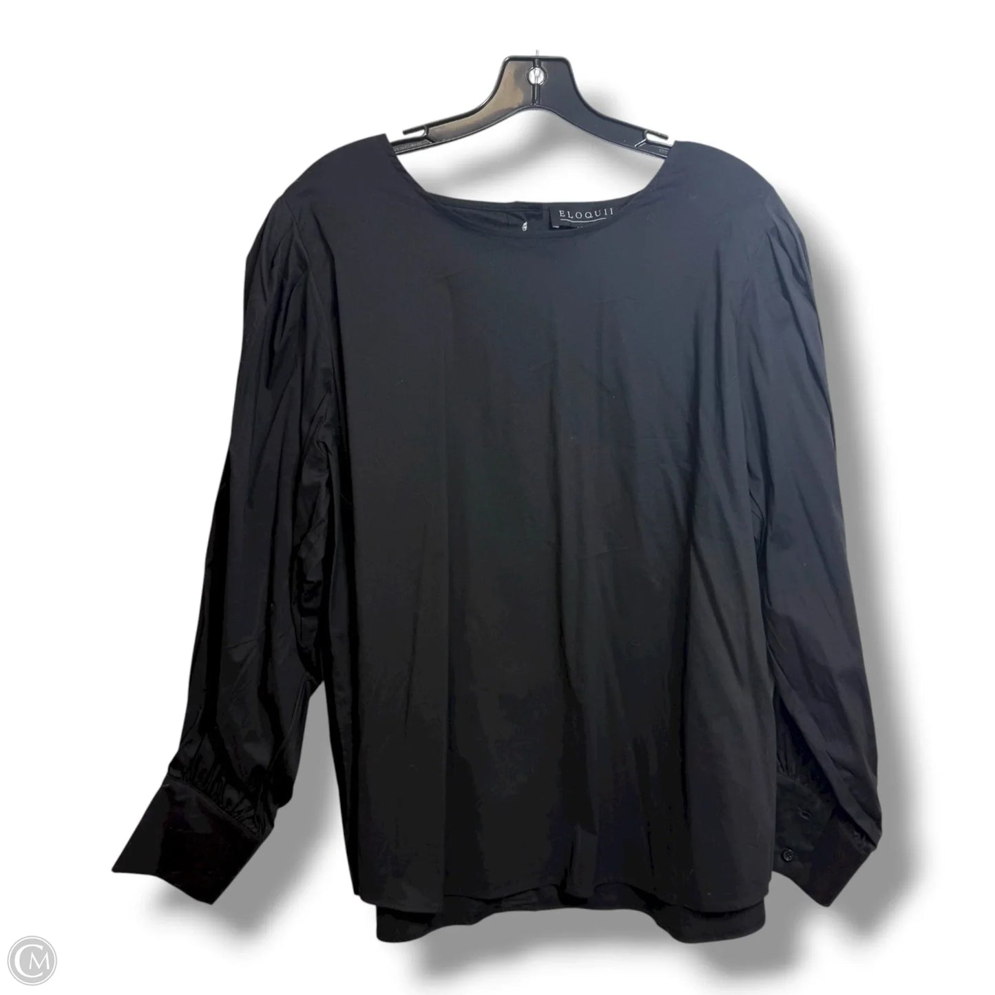 Top Long Sleeve Basic By Eloquii In Black, Size: 2x