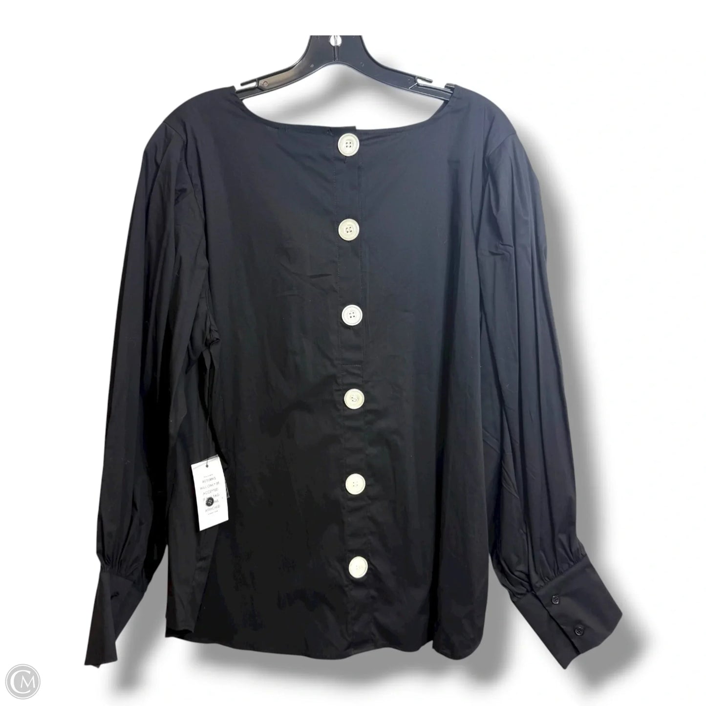 Top Long Sleeve Basic By Eloquii In Black, Size: 2x