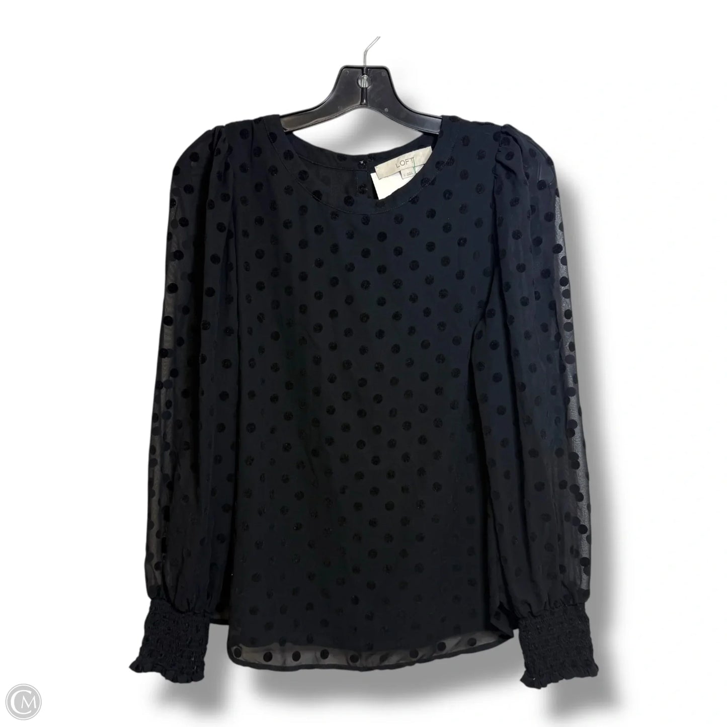 Top Long Sleeve Basic By Loft In Black, Size: S