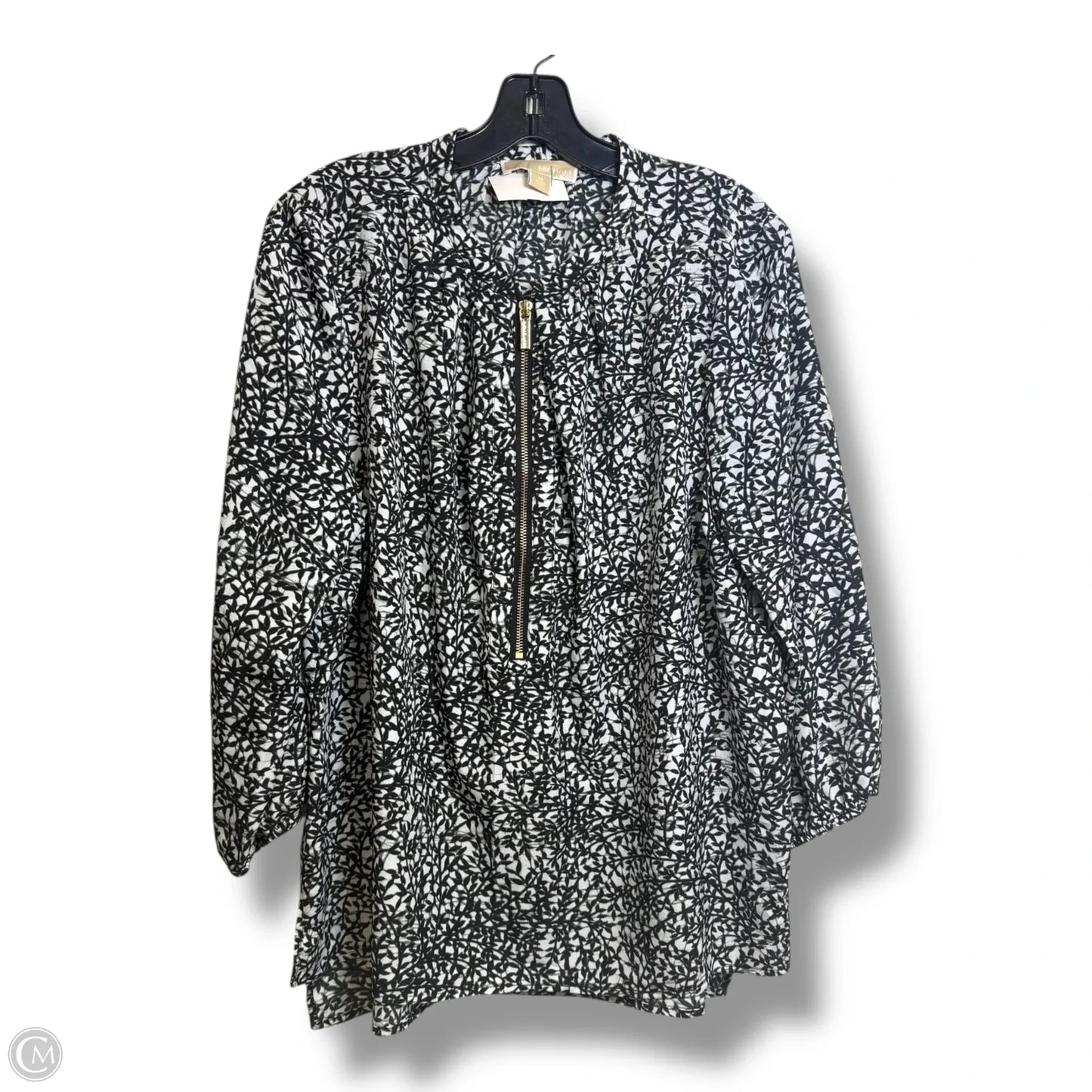 Top Long Sleeve Designer By Michael Kors In Black & White, Size: Xl