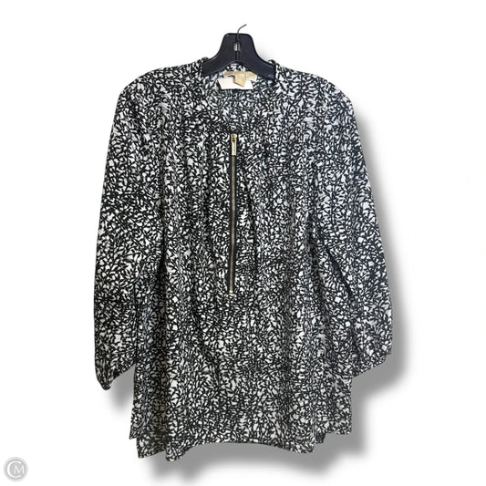 Top Long Sleeve Designer By Michael Kors In Black & White, Size: Xl