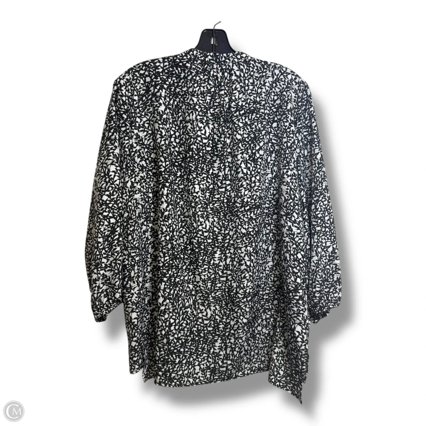 Top Long Sleeve Designer By Michael Kors In Black & White, Size: Xl
