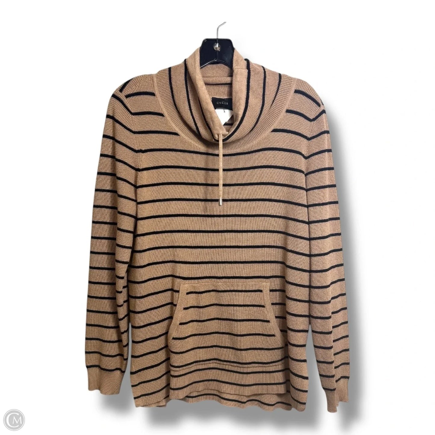 Top Long Sleeve Basic By Cyrus In Striped Pattern, Size: M