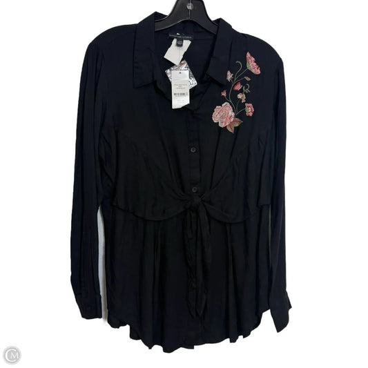 Top Long Sleeve Basic By Signature Studio In Black, Size: L