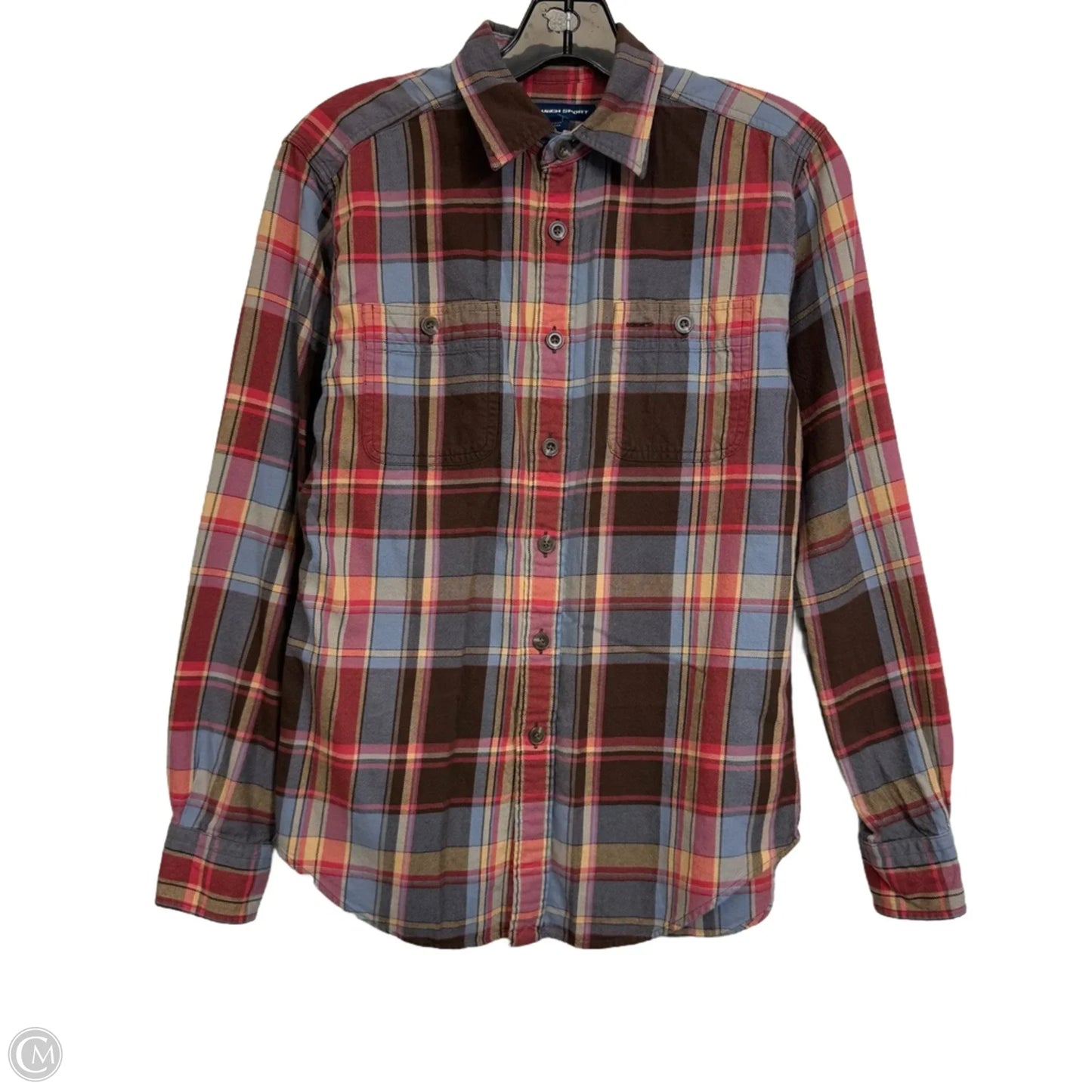 Top Long Sleeve Basic By Ralph Lauren In Plaid Pattern, Size: S