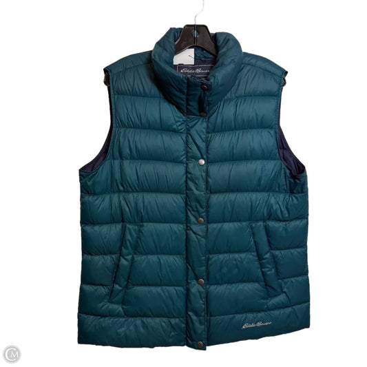 Vest Puffer & Quilted By Eddie Bauer In Green, Size: L