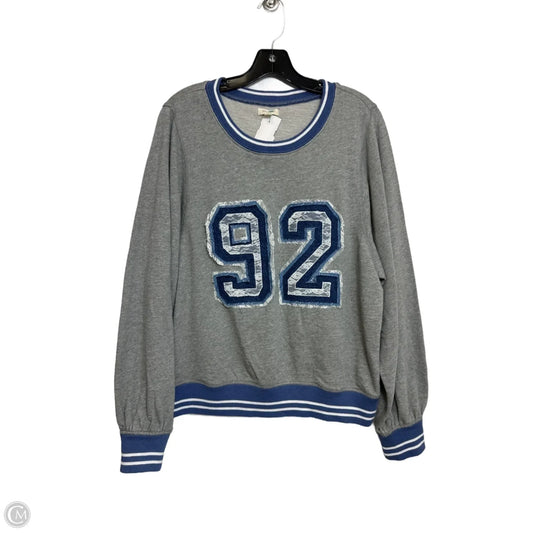 Sweatshirt Crewneck By Pilcro In Blue & Grey, Size: S
