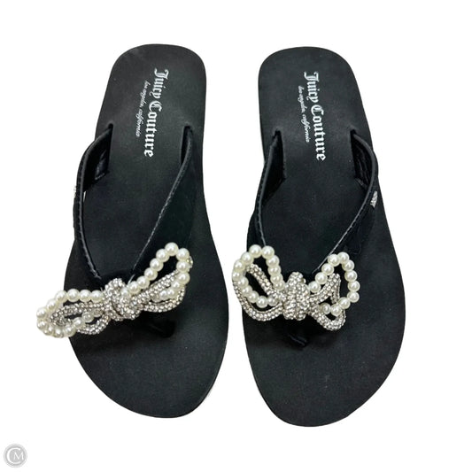 Sandals Flip Flops By Juicy Couture In Black, Size: 6