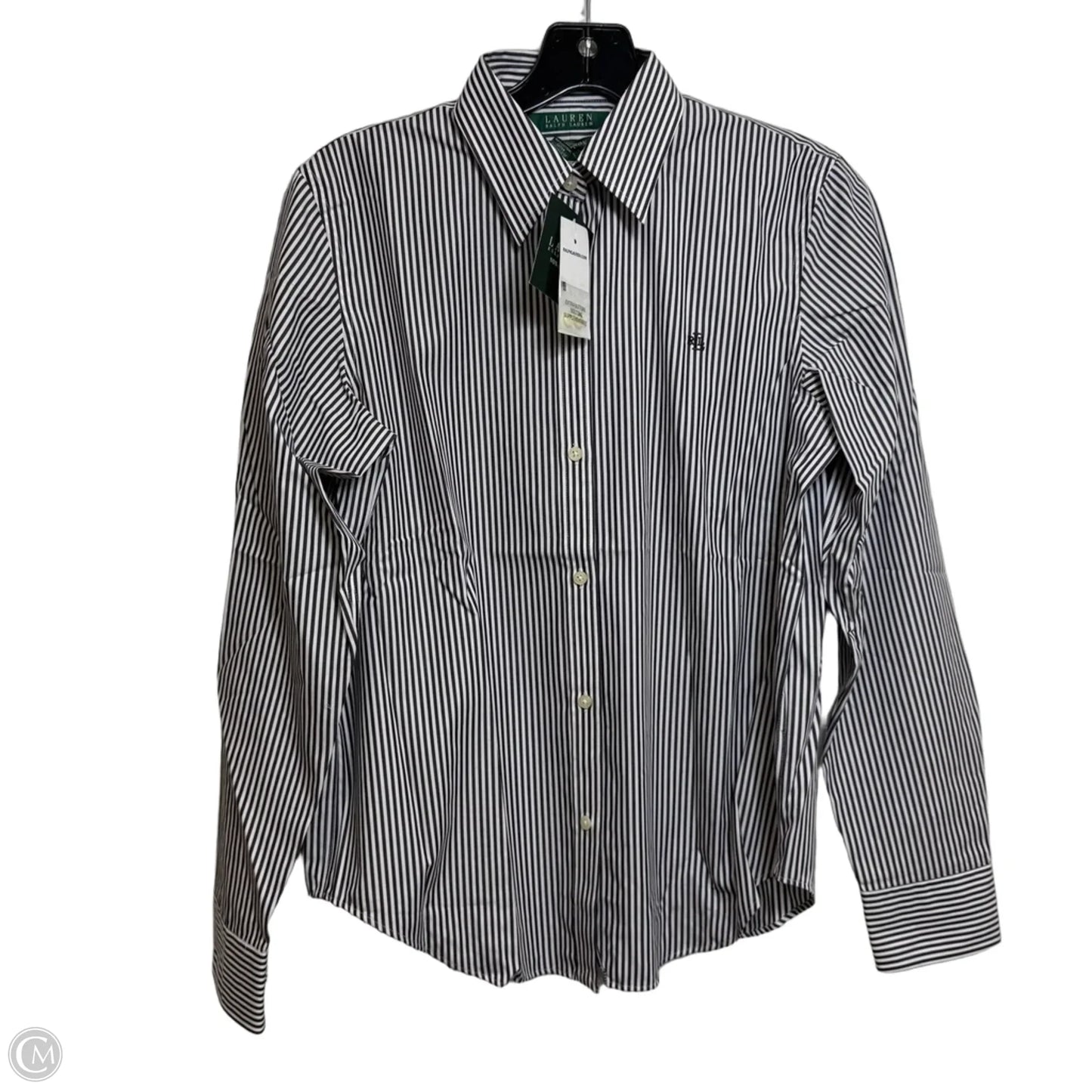Top Long Sleeve Basic By Lauren By Ralph Lauren In Striped Pattern, Size: S