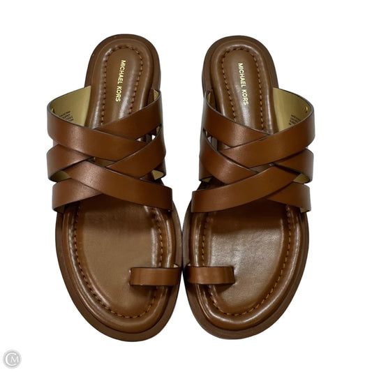 Sandals Flats By Michael By Michael Kors In Brown, Size: 9