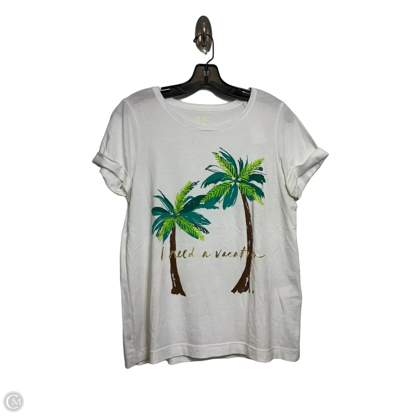 I need a vacation Top Short Sleeve Basic By Kate Spade In White, Size: S