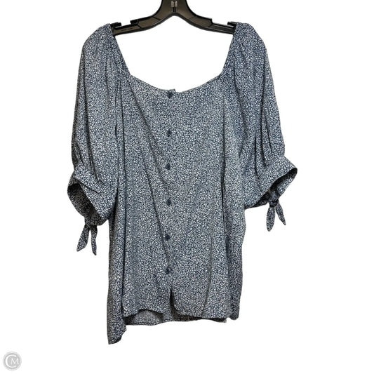 Top Short Sleeve Basic By Lc Lauren Conrad In Blue, Size: Xxl
