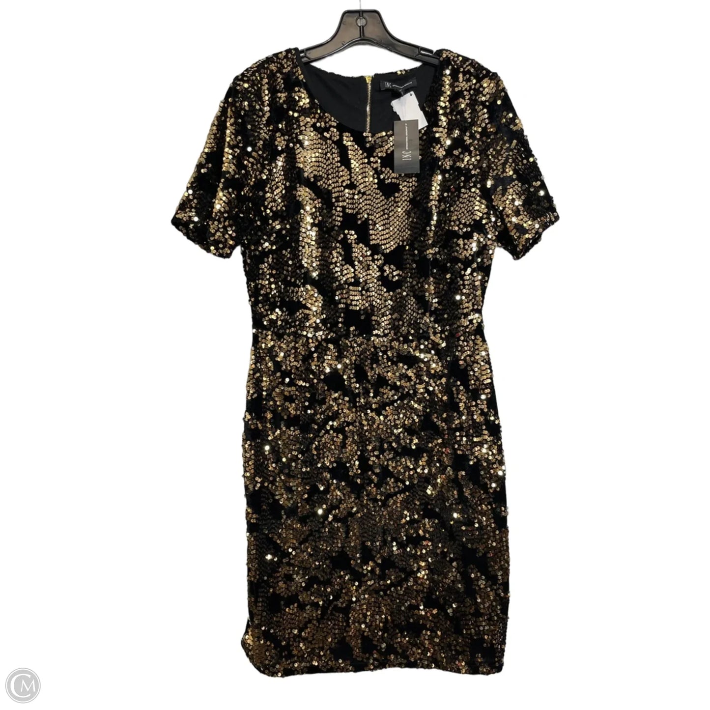 Dress Casual Short By Inc In Black & Gold, Size: M