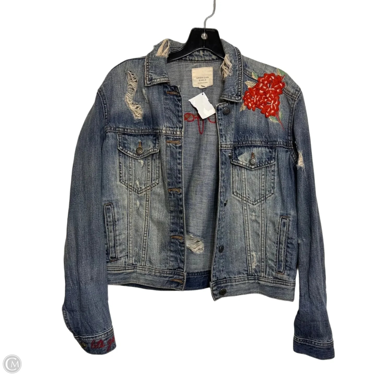 Jacket Denim By American Eagle In Blue Denim, Size: Xs