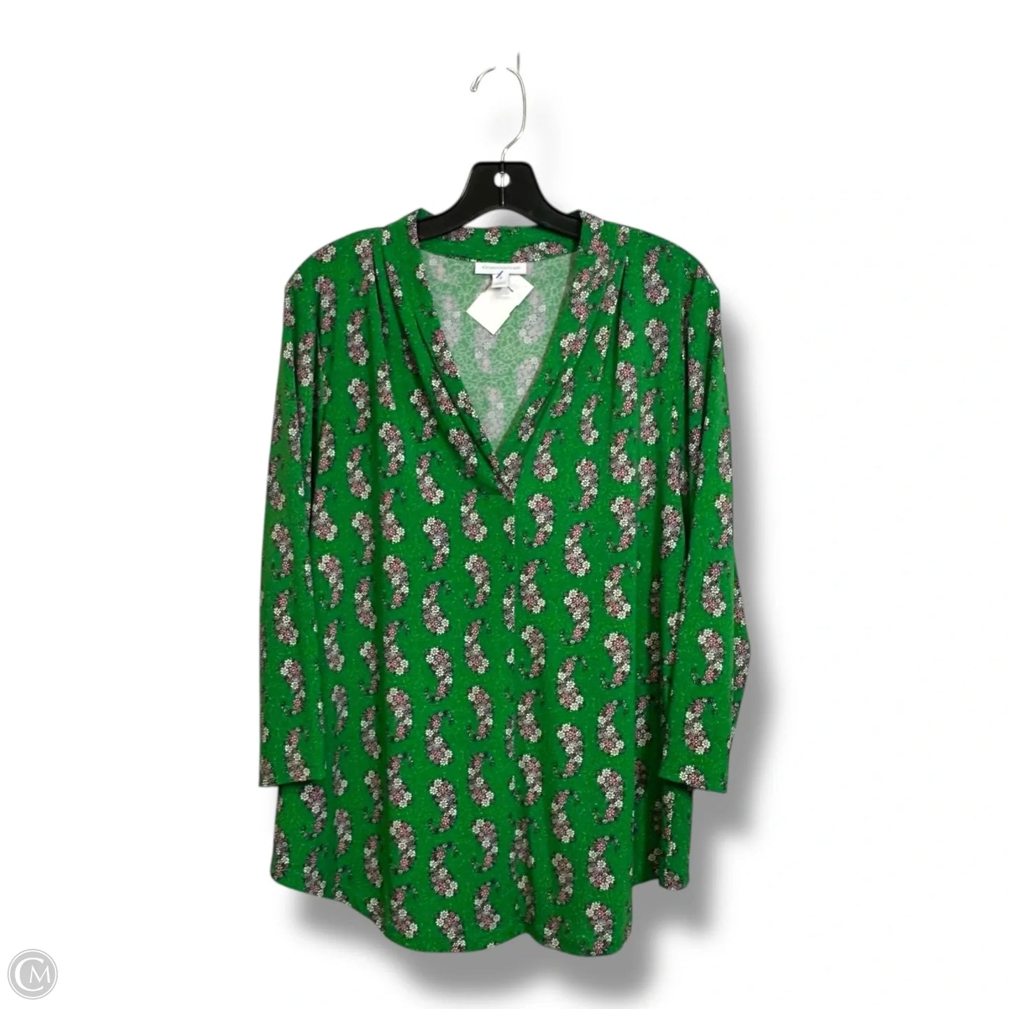 Top Long Sleeve By Charter Club In Green, Size: S