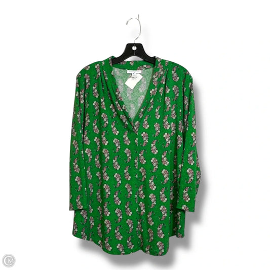 Top Long Sleeve By Charter Club In Green, Size: S