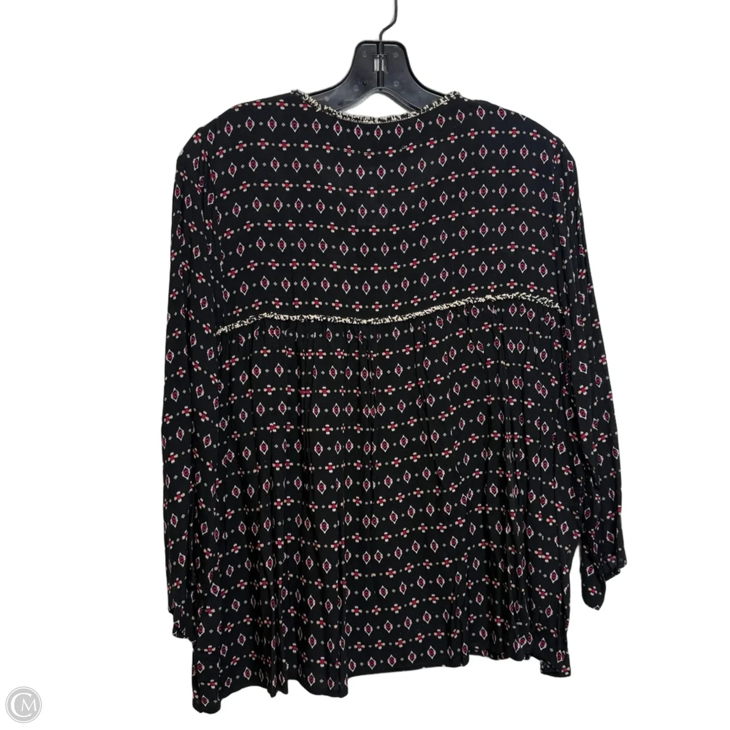 Top Long Sleeve Basic By Maeve In Black & Red, Size: L