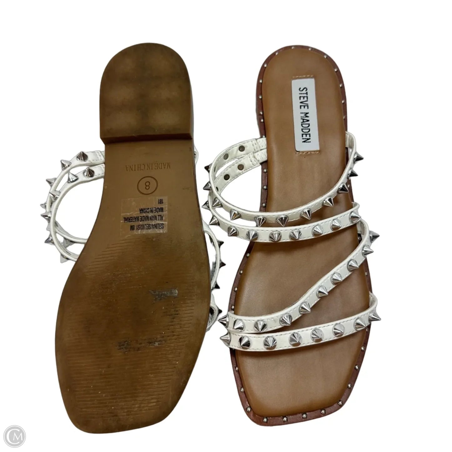 Sandals Flip Flops By Steve Madden In White, Size: 8