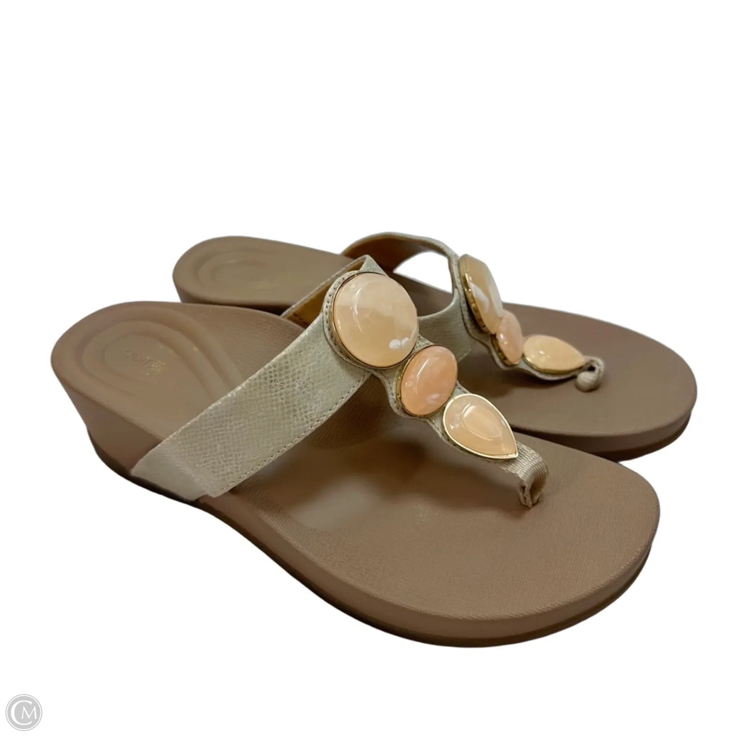 Sandals Flats By Aetrex In Beige, Size: 8