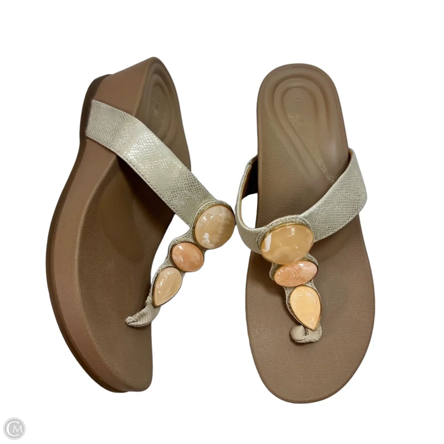Sandals Flats By Aetrex In Beige, Size: 8