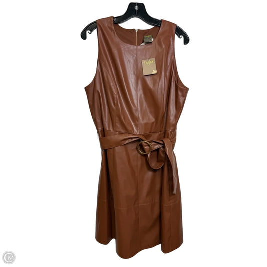 Dress Casual Midi By Taylor In Tan, Size: 16