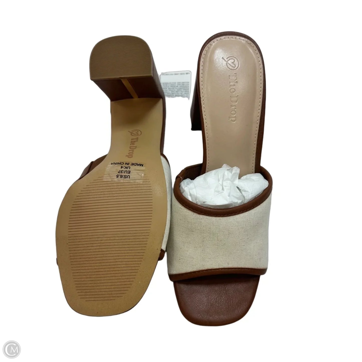 Shoes Heels Block By The Drop In Beige, Size: 6.5