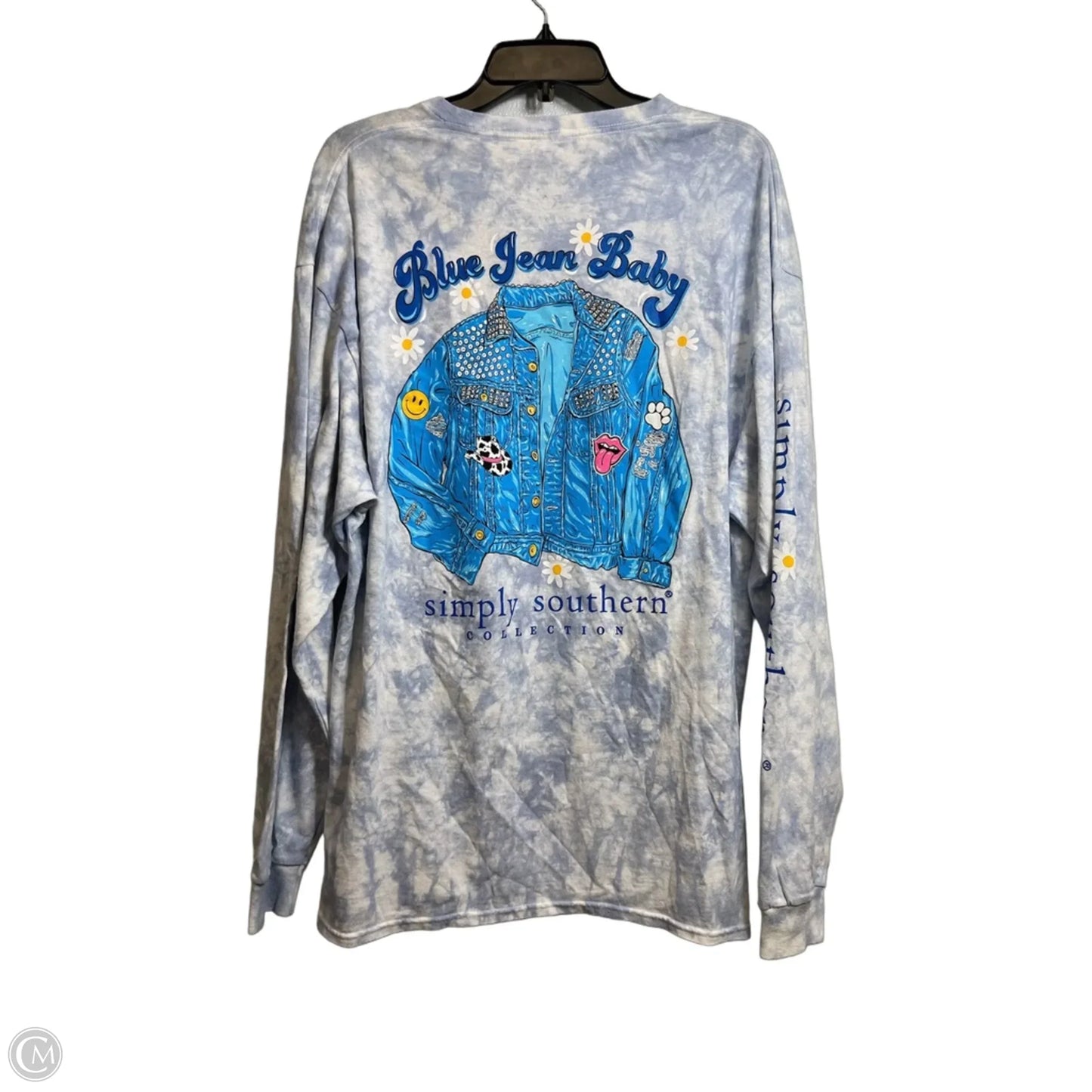 Top Long Sleeve Basic By Simply Southern In Tie Dye Print, Size: 2x
