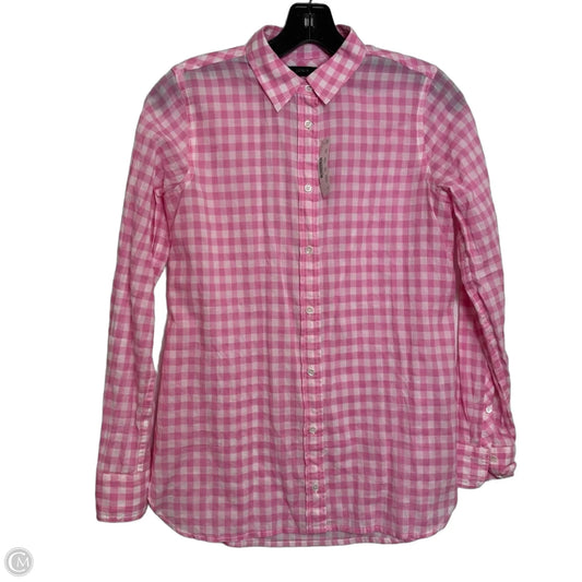 Top Long Sleeve By J. Crew In Pink & White, Size: 0