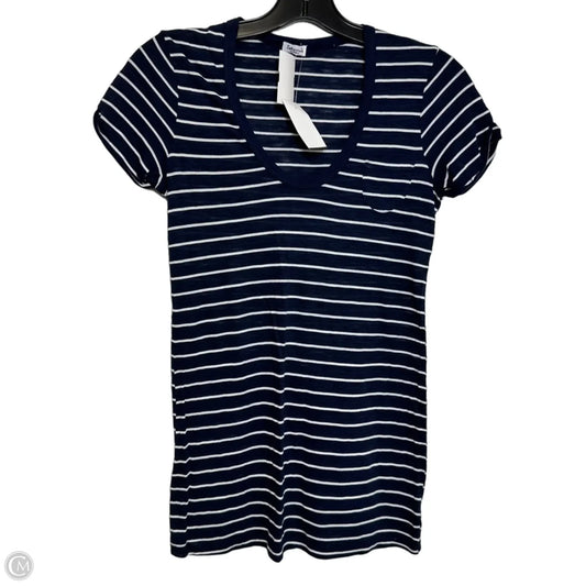 Top Short Sleeve Basic By Clothes Mentor In Blue & White, Size: Xs