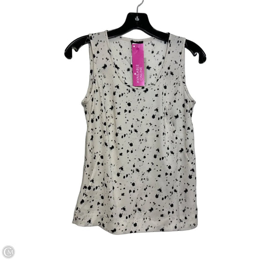 Top Sleeveless By Ann Taylor In Black & Cream, Size: 0