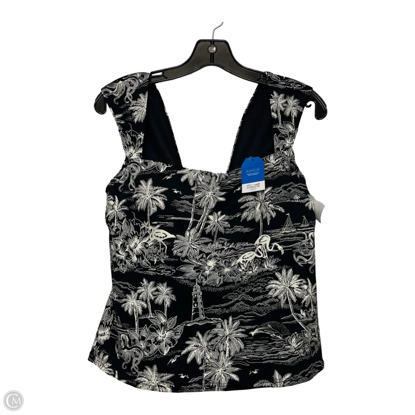Swimsuit Top By Lands End In Black & Cream, Size: 10