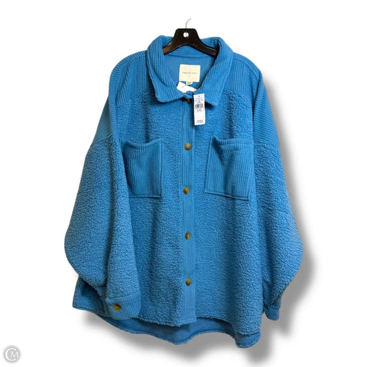 Jacket Shirt By American Eagle In Blue, Size: Xxl