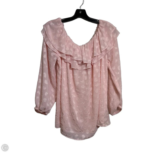 Top Long Sleeve By Michael By Michael Kors In Pink, Size: Xl