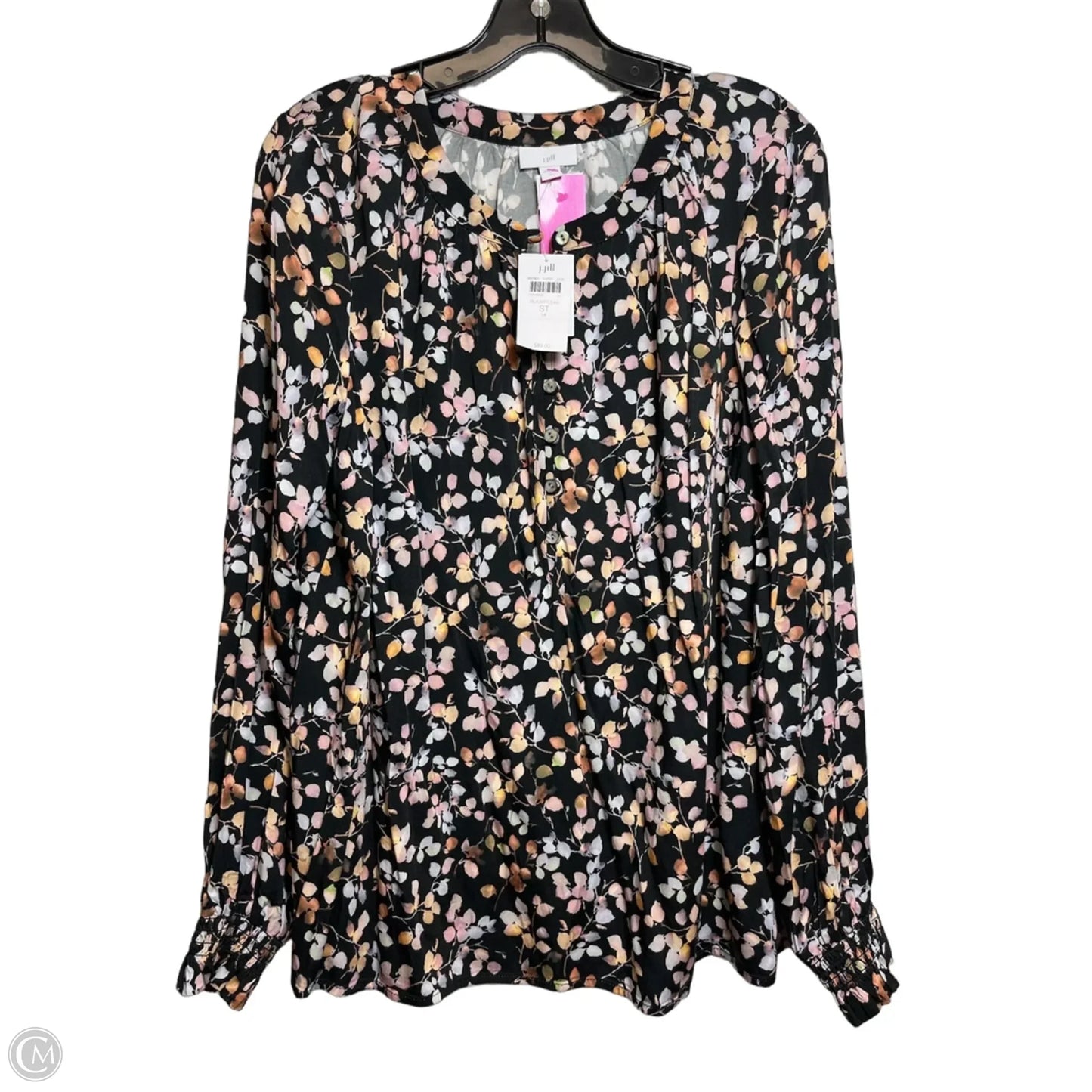 Top Long Sleeve By J. Jill In Black & Cream, Size: S