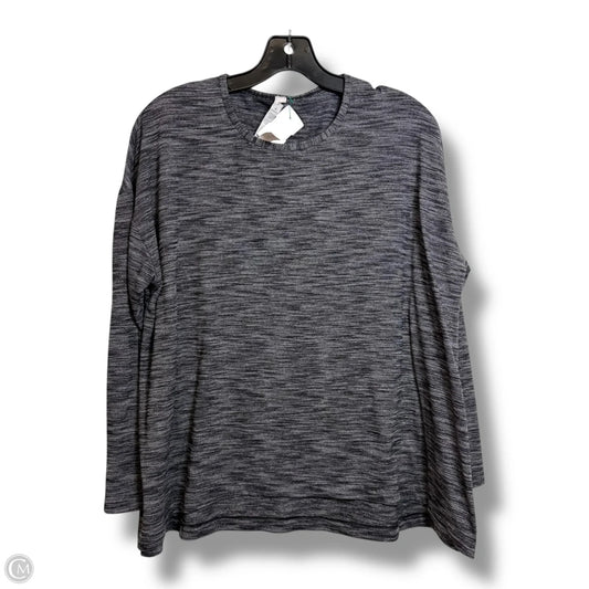 Athletic Top Long Sleeve Crewneck By Lululemon In Black & Grey, Size: 4