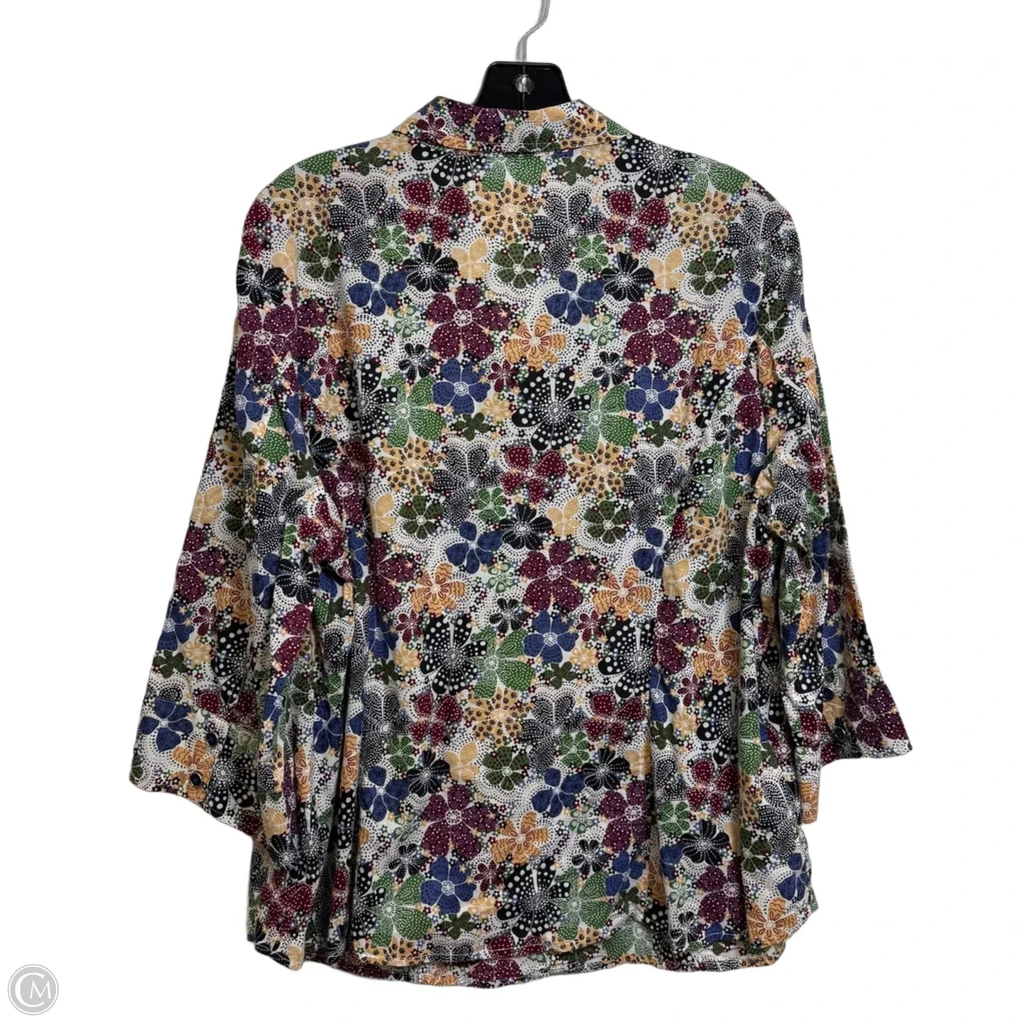 Top Long Sleeve By Cj Banks In Floral Print, Size: 1x